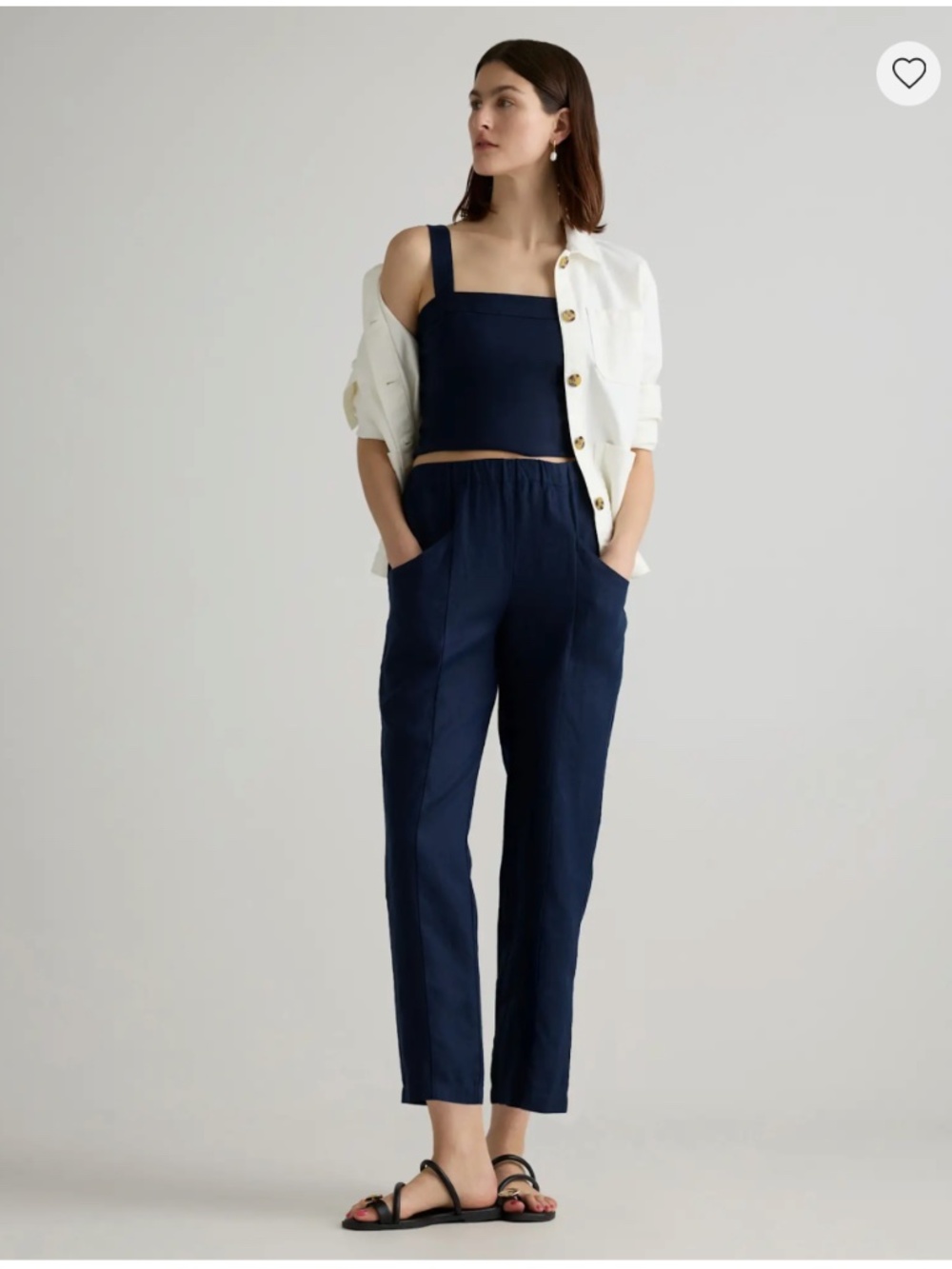 (NWT) Quince 100% European Linen Tapered Ankle Pants